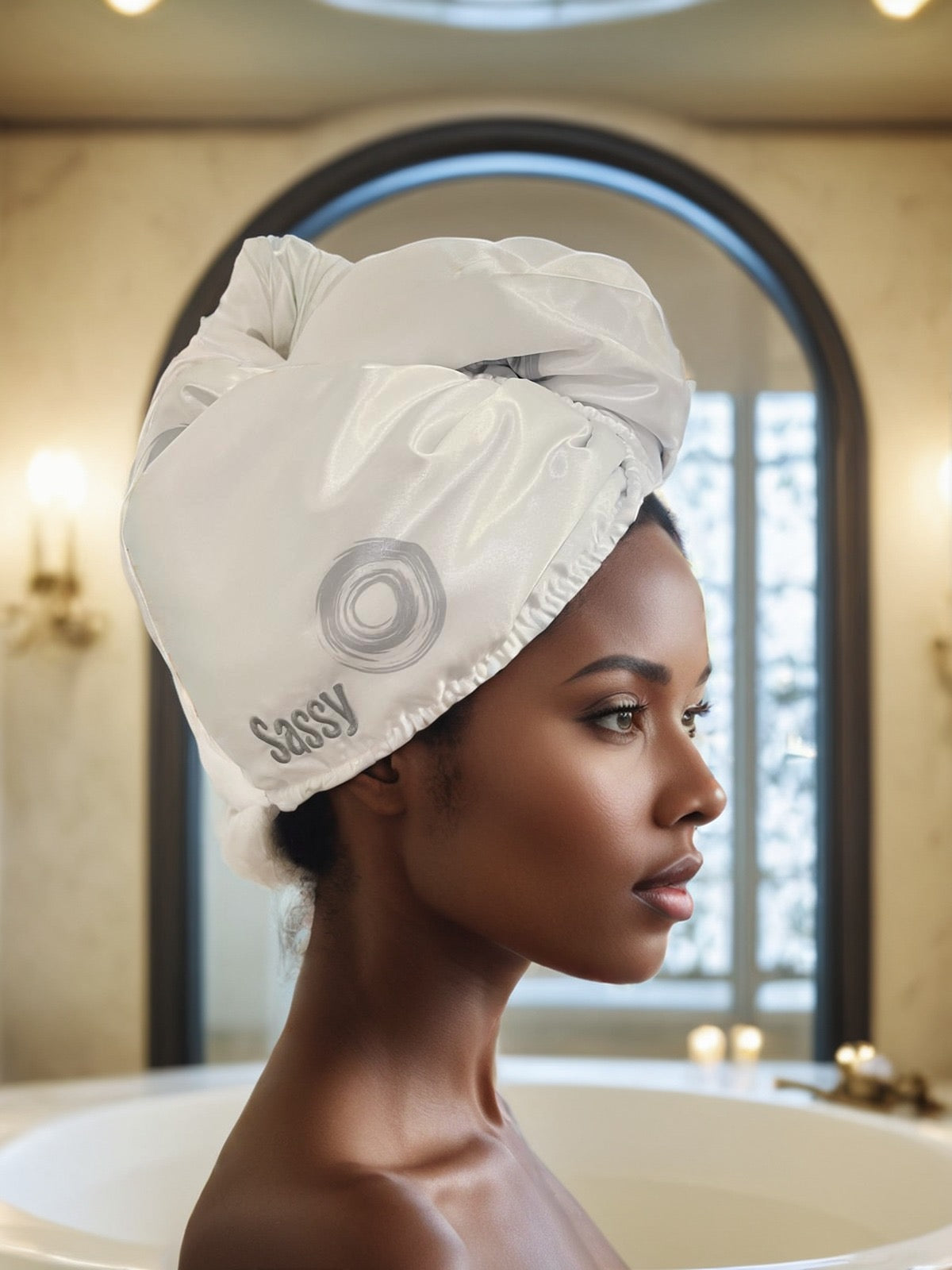 HAIR TOWEL WRAP SASSY BATH